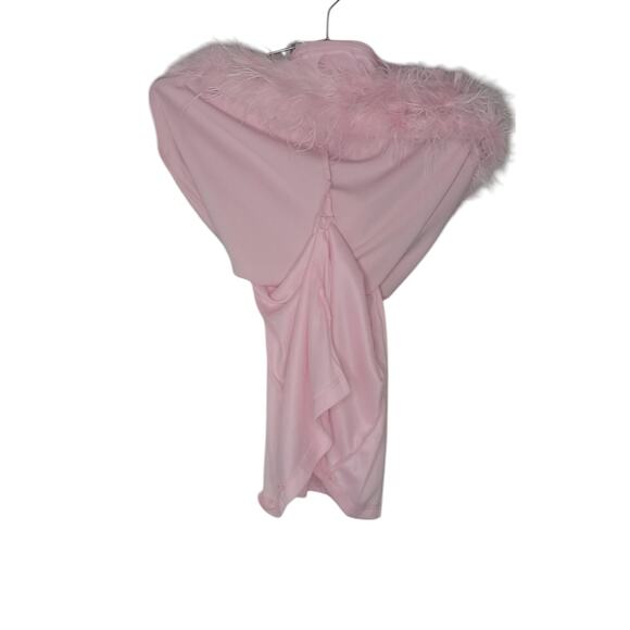 New without tags Lulus Light Pink Strapless Bustier Feather Mini Dress SZ L - Picture 10 of 13